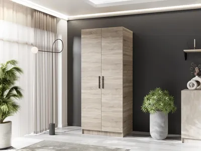 Produktbild von KIER FURNITURE  Drehtürenschrank - Kleiderschrank mit Kleiderstange 78x205x52,5 cm