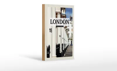 Produktbild von Holzschild Reise 12x18 cm London United Kingdom Stadt Retro