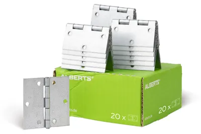 Zdjęcie produktu dla Alberts 850289 Zawias kwadratowy, ocynkowany metodą Sendzimira, 70 x 70 mm, zestaw 20 szt