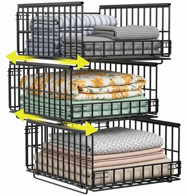 Zdjęcie produktu dla Zestaw 3 metalowych organizerów do przechowywania ubrań