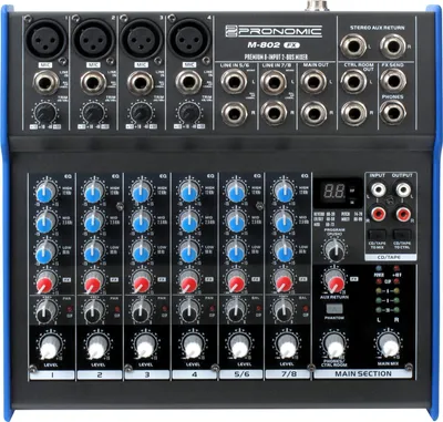 Produktbild von Pronomic M-802FX 8-Kanal Mischpult mit 100 Effekten und 4 XLR-Eingängen