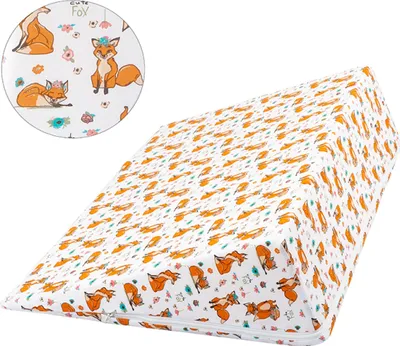 Obrázok produktu pre Klinový vankúš – 80x50x20 cm – oranžový, biely