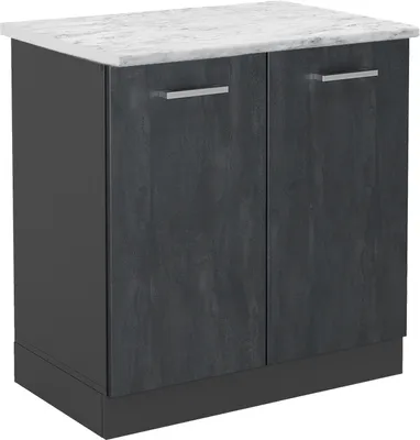 Produktbild von Spülenunterschrank Vicco R-Line Schwarz Beton 80 cm AP Marmor, Model 47481