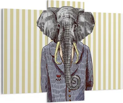 Produktbild von Bild auf Leinwand - Leinwandbild - Elefant Anzug Abstraktion Abbildung - 130x100cm - Wand Bild - Wanddeko - Leinwanddruck - Bilder - Kunstdruck - Leinwand bilder - Wandkunst - CB130x100-3209