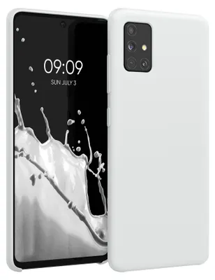 Produktbild von kwmobile Handyhülle für Samsung Galaxy A51 Hülle - Case Silikon - Kabelloses Laden - Schutzhülle Cover in Weiß matt