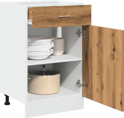 Produktbild von "2026 Promotion" Buffetschrank Küche, SchubUnterschrank, Lyon Artisan-Eiche 50x46x81,5 cm Holzwerkstoff - Mehrzweckschrank CC31628
