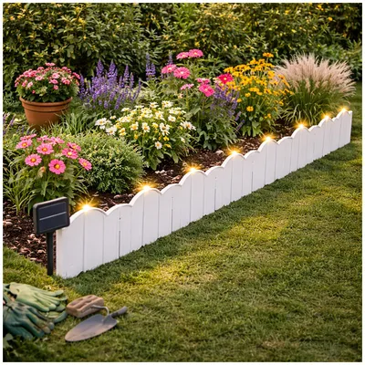 Produktbild von Beeteinfassung 750 cm Zierzaun Cloud mit Beleuchtung