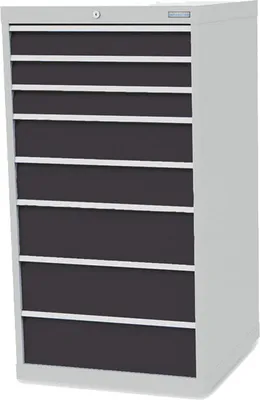 Image de Meuble à tiroirs Bedrunka+Hirth, profondeur 736 mm, R 24-24, 8 tiroirs, L x P x H 705 x 736 x 1 319 mm - 713/0323V10Z