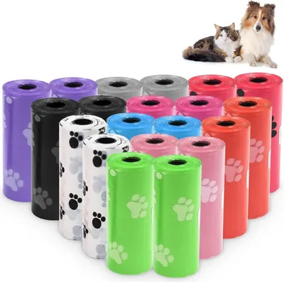 Produktbild von 300 Stück Hunde Kotbeutel, Bunte Hundekotbeutel, Rollen Sie Kotbeutel für Haustiere, Kotbeutel für Hunde, für Den Innen- und Außenbereich (Zehn Farben)