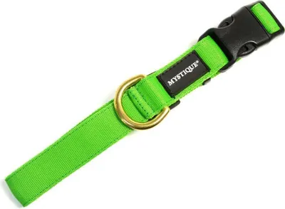 Produktbild von Mystique® Nylon Halsband Profi 25mm neongrün 40-50cm messing
