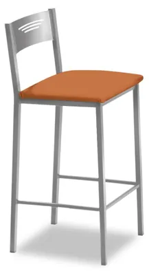 Productafbeelding van ASTIMESA - Hoge keukelstoelen met rugleuning - Frame van aluminium en zitvlak