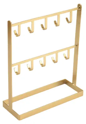 Metall-Tischständer für Ohrringe, Ketten & Armbänder, gold