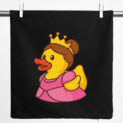 Produktbild von Huuraa Kissenbezug Quietscheente Prinzessin Gummiente Princess 40x40cm Black Baumwolle Dekokissenbezug Geschenkidee