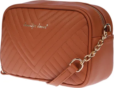 Produktbild von Christian Wippermann Damen Tasche Schultertasche Umhängetasche Crossover Bag Leder Optik Handtasche Cognac
