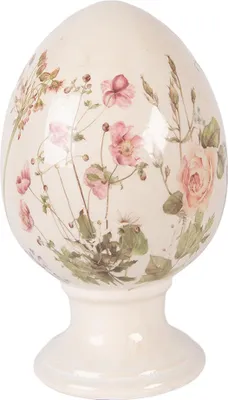Produktbild von Clayre & Eef Dekorationsfigur Ei Ø 15x24 cm Beige Keramik