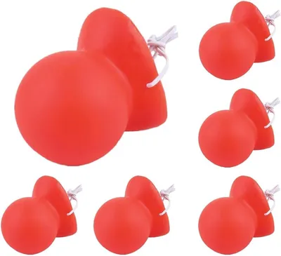 Productafbeelding van Elastische clownneuzen in de vorm - Set van 6 - Rood - Decoratief rubber voor volwassenen - Cosplay en carnaval