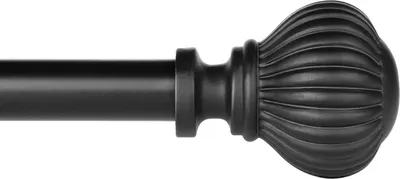 Obrázok produktu pre Výsuvná tyč na záclony 122-218 cm čierna 16 mm kovová koncovka