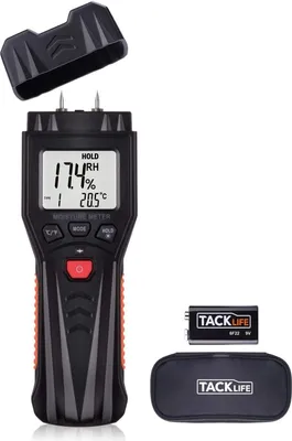 Produktbild von Tacklife Digitales Feuchtigkeitsmessgerät MWM03 -- Zuverlässige Holzqualitätsbeurteiler & Gebäudeumweltmonitore 3-in-1 Pin-Typ Präzise Feuchtemessung