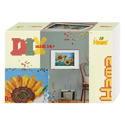 Obrázek produktu pro Nažehlovací korálky Hama Midi Art "Sunflowers" Dárková krabička
