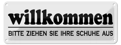 Produktbild von Blechschild Spruch 27x10cm Willkommen bitte Ihre Schuhe aus Dekoration