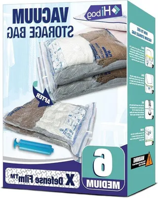 Produktbild von Famanu Vakuum Aufbewahrungssäcke - platzsparend - Set von 6 Stück mit Handpumpe