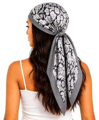 Produktbild von Damenschal Tuch Blume Bandana Kopftuch 90 x 90 cm Bunt