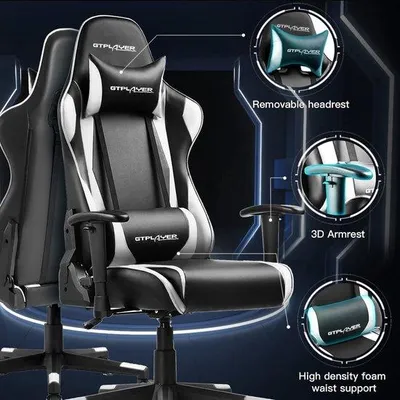 Produktbild von Famanu Gamingstuhl Ergonomisch Verstellbar - Schwarz-Weiß