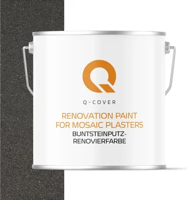 Produktbild von Q-COVER BUNTSTEINPUTZ-RENOVIERFARBE Grüngrau RAL 7009 5L – UV- & Witterungsschutz, wasserabweisend, für Innen & Außen