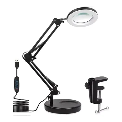 Produktbild von LED-Lupenlampe 10x, 72 LEDs, 3 Farbmodi, stufenlos dimmbar, mit Klemme, für Basteln & Reparaturen