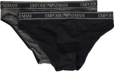 Immagine prodotto di Confezione 2 slip donna EMPORIO ARMANI  elastico a vista articolo 163334 1A219 BIPACK BRIEF, US/UK XS / IT I / CN 155/60, Cotone 95%,Spandex 5%