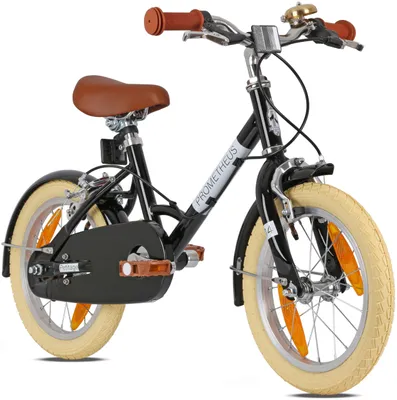 Kinderfahrrad 14 Zoll, Retro, Schwarz, ab 4 Jahren