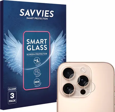 Produktbild von 3x Savvies Schutzglas Folie für Apple iPhone 16 Pro (NUR Kameraschutz) 9H Panzer Schutzfolie Glas Displayschutz klar transparent