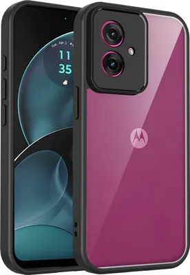 Obrázek produktu pro Pouzdro pro Motorola Moto G54/G54 Power/G64 průhledný zadní kryt s TPU rámečkem, odolné proti nárazům Černý