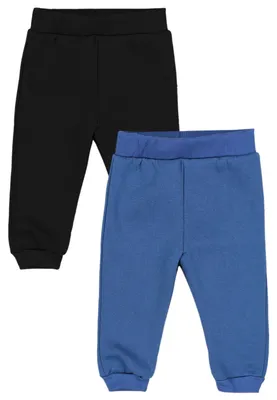 Immagine prodotto di TupTam Pantaloni da neonato per bambino, pantaloni termici invernali, pantaloni in felpa caldi, confezione da 2, colore: blu jeans / nero, taglia: 98