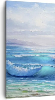 Produktbild von Bild auf Leinwand - Leinwandbild - Meer Welle Möwe - 45x80cm - Wand Bild - Wanddeko - Wandbilder - Leinwanddruck - Bilder - Kunstdruck - Wanddekoration - Leinwand bilder - Wandkunst - PA45x80-4033