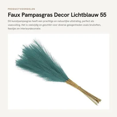 Produktbild von Pampasgras, 55 cm - Künstliches Pampasgras - Dekoration für Vasen - Dekoration - Hochzeit - Flauschig und weich - Kunstpflanze