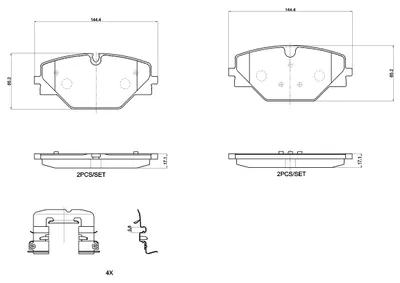 Produktbild von BREMBO Bremsbeläge Satz Hinten für LAND ROVER Range Rover Sport (L494) P 44 032