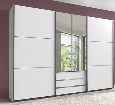 Schwebetürenschrank Kleiderschrank Magie 4-türig weiß 300cm