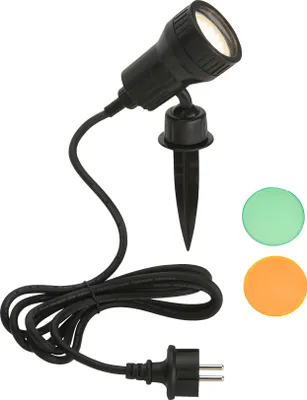 Image de Lampe d'extérieur LED pivotante sur piquet GU10 IP44 3 W noir plastique Briloner