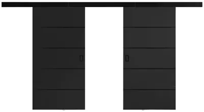 Produktbild von KIER FURNITURE Schiebetür Komplettset WERDI PLUS DUO Sliding Door, Raumteiler Schiebetür Graphit 172x205x1,6 cm