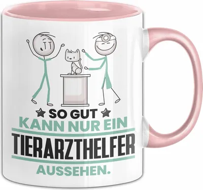 Produktbild von Tierarzthelfer Geschenk Tasse So Gut Kann Nur Ein Tierarzthelfer Aussehen Geschenkidee Kaffee-Becher (Rosa)