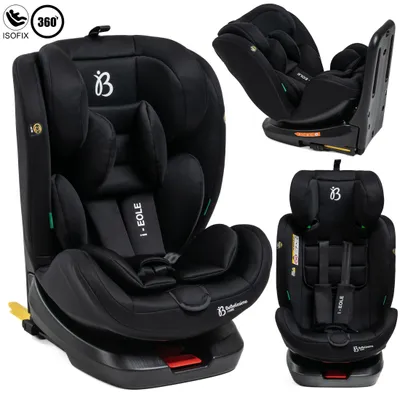 Image de Bebelissimo - Eole- Siège enfant 40-150 cm - 360° - RWF/FWF - ISOFIX - TOP TETHER - Harnais 5 points - Appuie-tête réglable - black