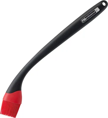 Produktbild von FMprofessional Silikonpinsel BBQ, Küchenpinsel mit Silikon-Borsten, hochwertiger Bratpinsel aus Silikon (Farbe: Schwarz/Rot)