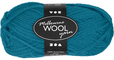 Produktbild von Melbourne Wool Yarn, L 92 M, Petrol, 50 g/ 1 Knäuel [HOB-44720]