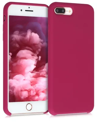 Produktbild von kwmobile Handyhülle für Apple iPhone 7 Plus / iPhone 8 Plus Hülle - Case Silikon - Kabelloses Laden - Schutzhülle Cover in Granatapfelrot