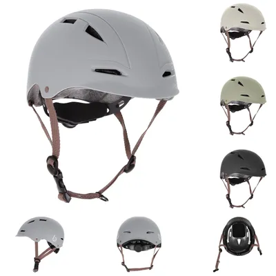 Image de Casque de protection pour enfants Kikkaboo, 46-56 cm, avec 9 grandes ouvertures et sangles réglables, gris