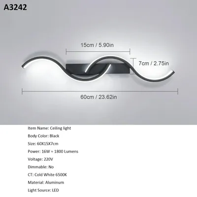 Obrázok produktu pre Nástenná lampa, energeticky úsporné LED, moderný dizajn, A3242