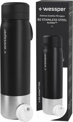 Obrázok produktu pre Termoska z nerezovej ocele s aktívnym uhlíkovým filtrom, objem 1 liter, bez BPA, pre čistú pitnú vodu