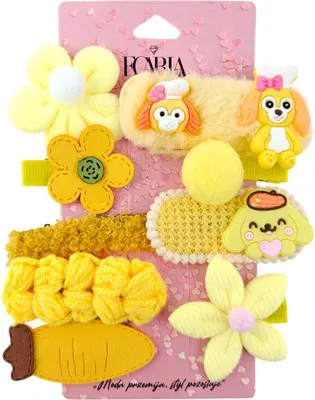Image de Carla Set de pinces à cheveux pour femmes Zephone jaune Taille unique