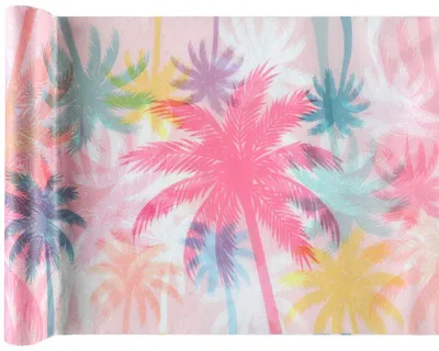 Produktbild von Tischläufer Vlies Sommer Palme 5 m Sommerfest Strandparty Hawaii